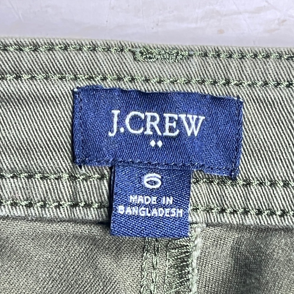 J.Crew Womens Olive Green Stretch Cotton Cargo Utility Pants Size 6 - Picture 2 of 13